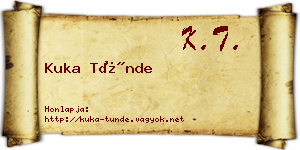 Kuka Tünde névjegykártya